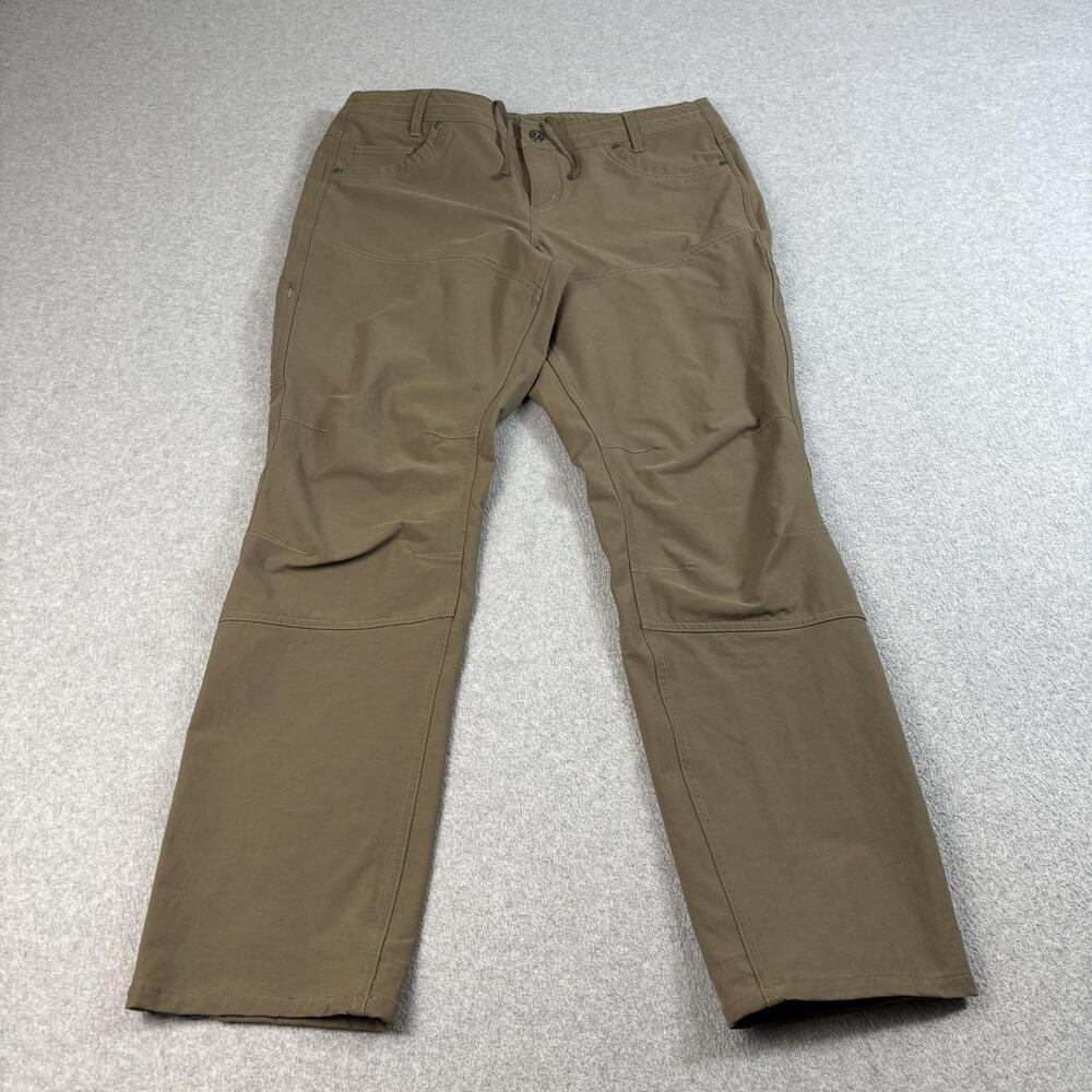Kuhl Pants Women 14 Short Brown Straight Cargo Pockets Stretch Hiking Outdoor